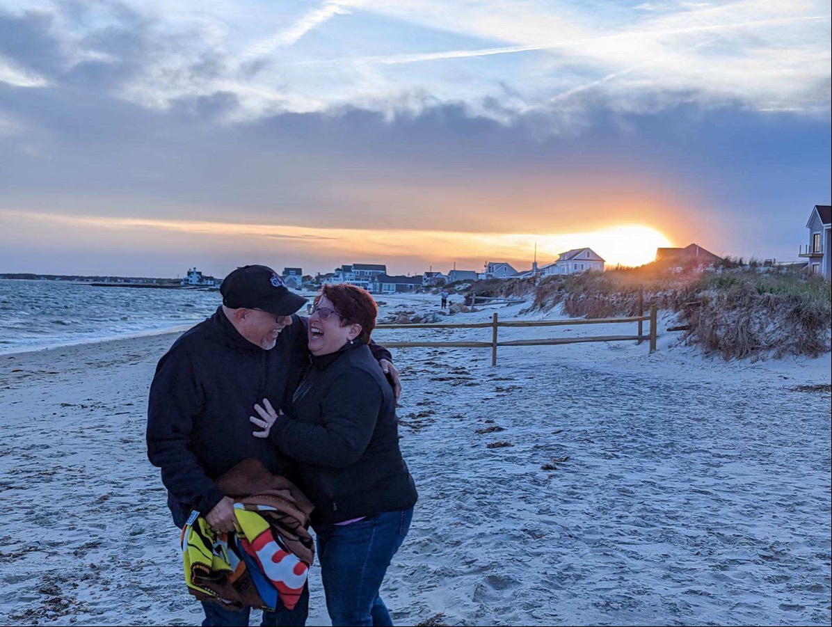 Solve Laughing on a very windy Sunset on Cape Cod jigsaw puzzle online