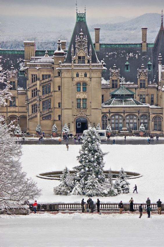 Solve Christmas at Biltmore House with a fresh December snow in