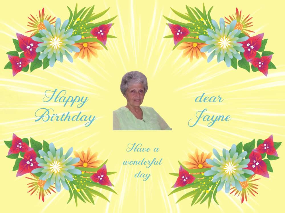 Solve Happy Birthday dear Jayne (JayneH) jigsaw puzzle online with 12