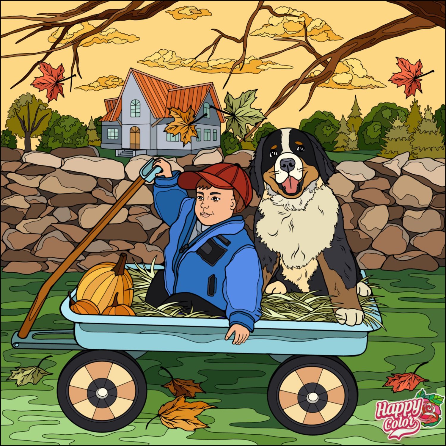 Wagon Ride Doodle Solve PUZZLE - Wagon Ride jigsaw puzzle online with 600 pieces