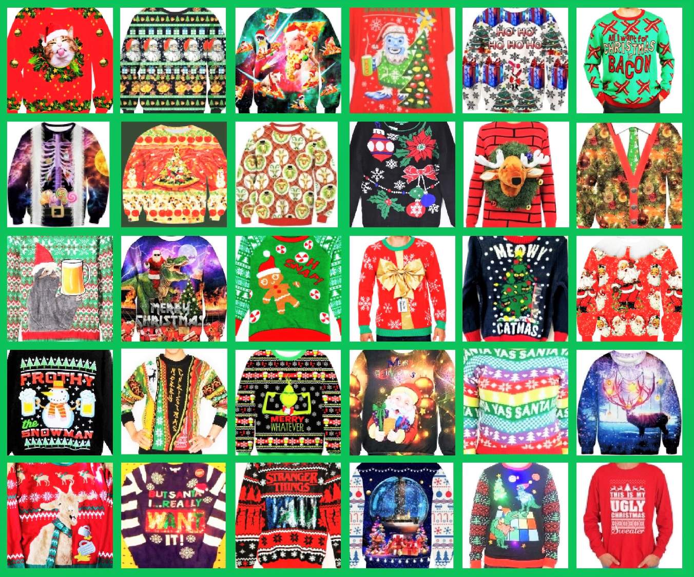 Solve UGLY CHRISTMAS SWEATERS jigsaw puzzle online with 80 pieces