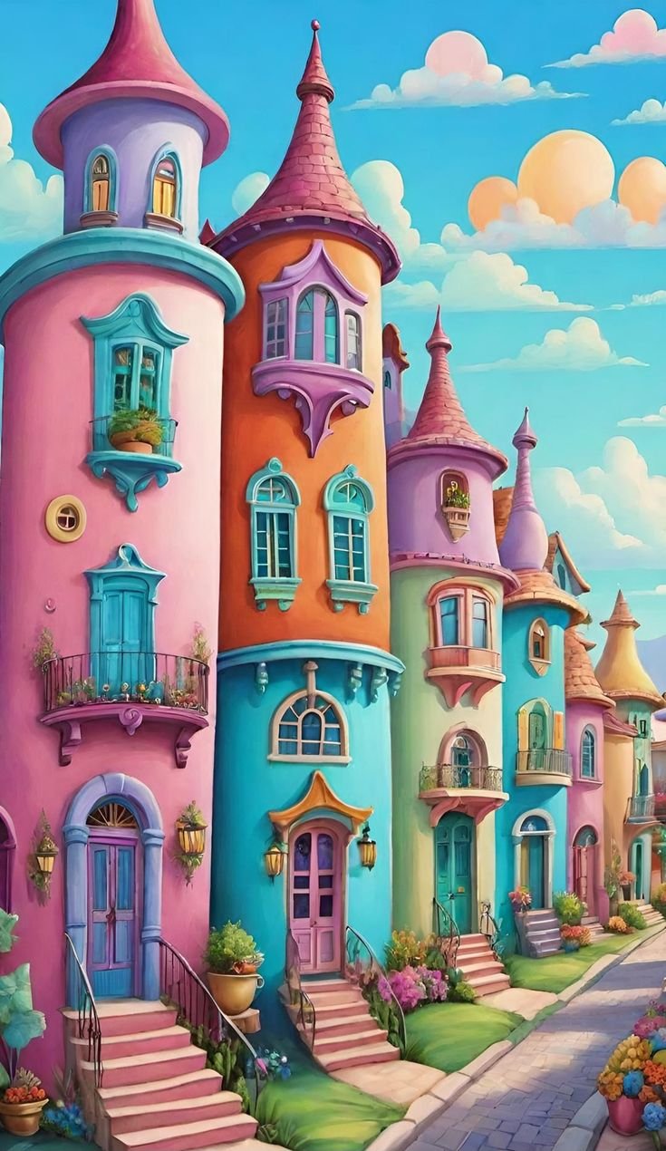 Solve Fairy Homes jigsaw puzzle online with 84 pieces