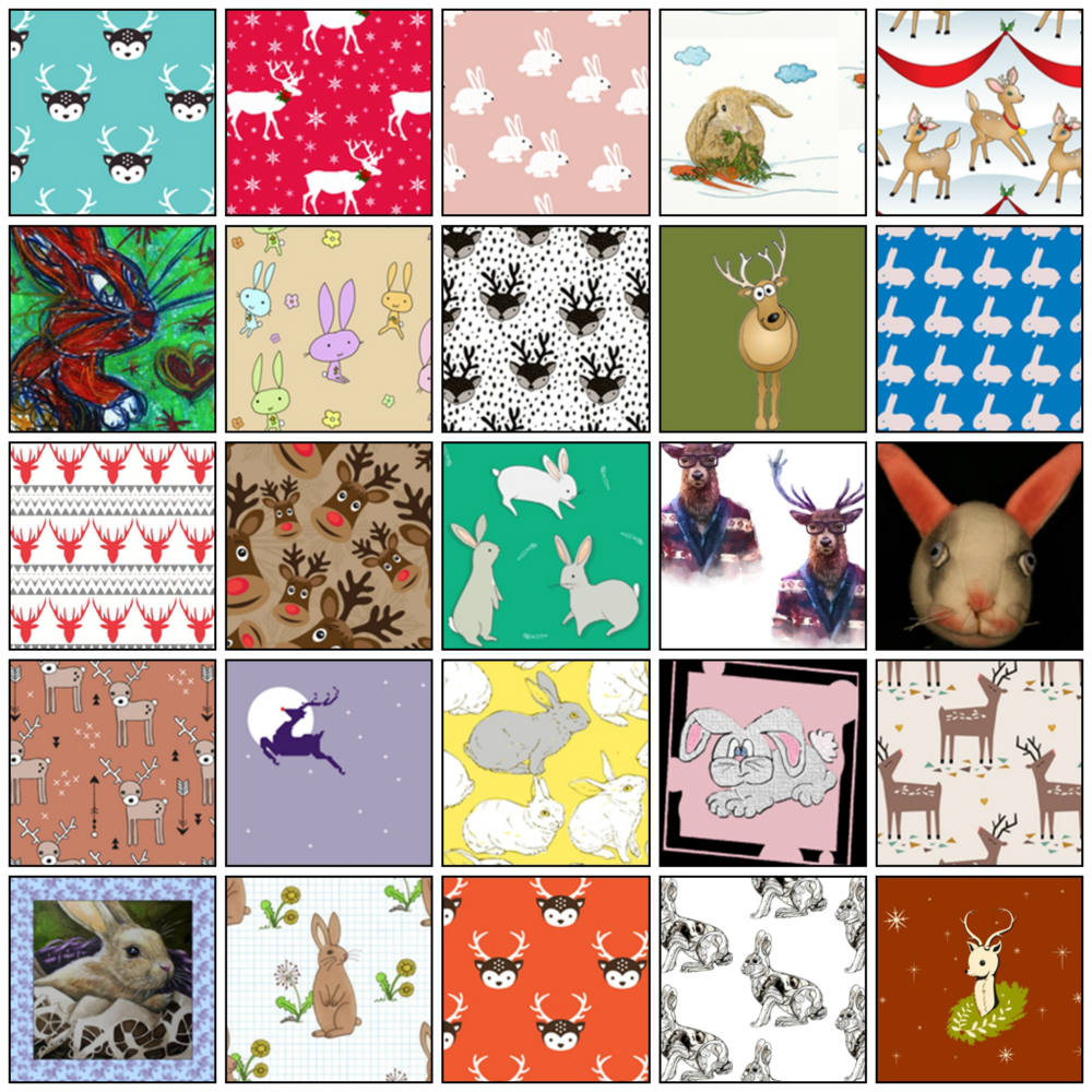 Solve reindeer and rabbits jigsaw puzzle online with 100 pieces