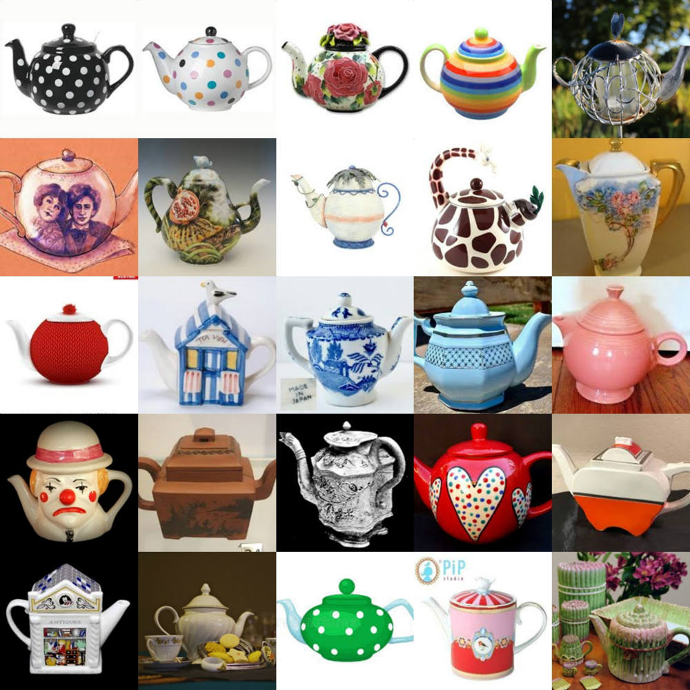 Solve Teapots jigsaw puzzle online with 100 pieces