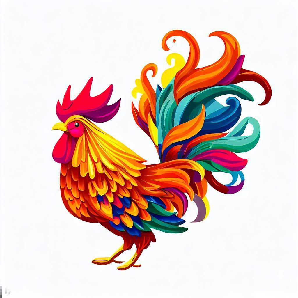 Solve PRIDE ROOSTER jigsaw puzzle online with 121 pieces