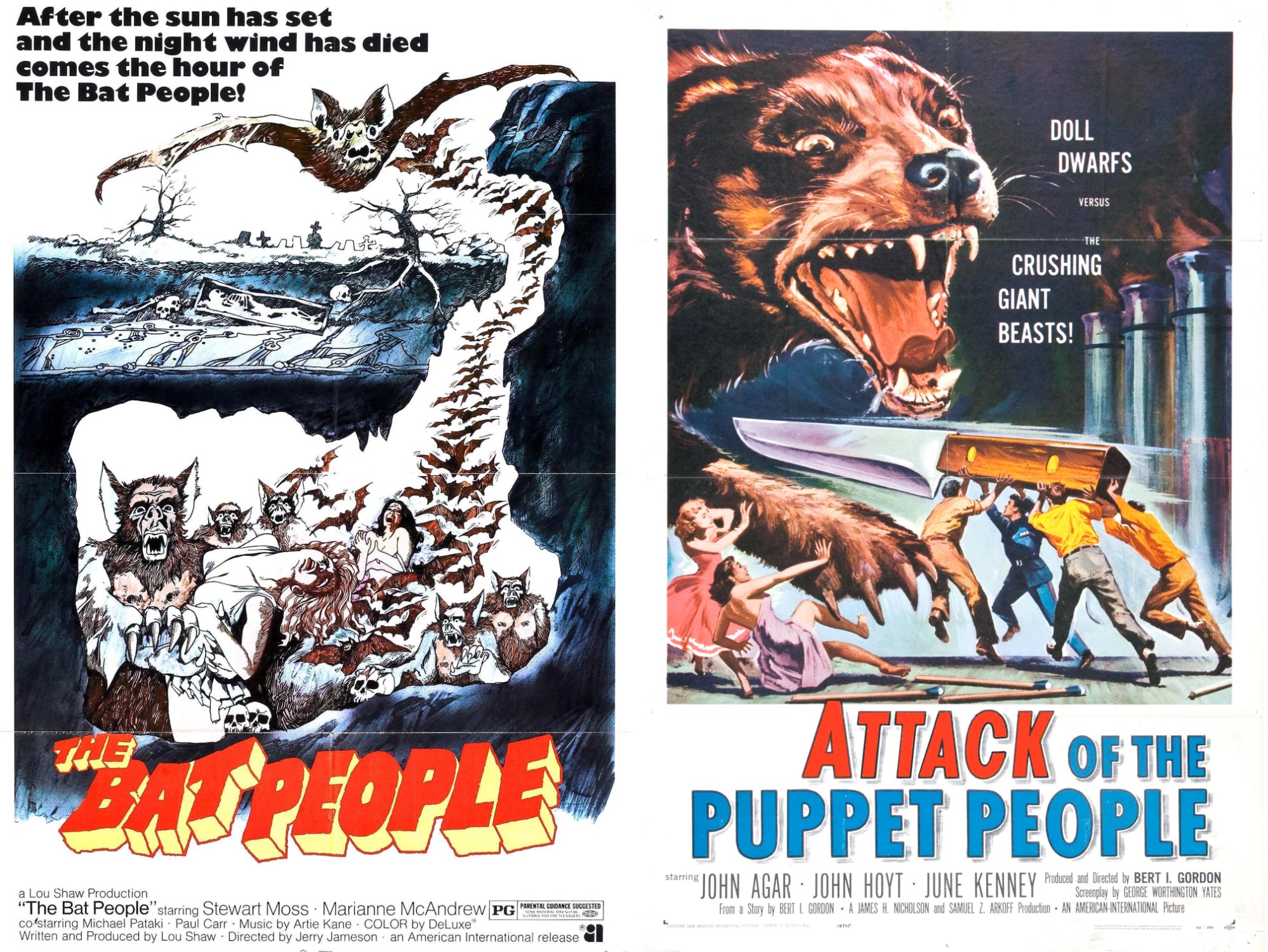 Solve Bat People ~ 1974 and Attack of the Puppet People ~ 1958 jigsaw
