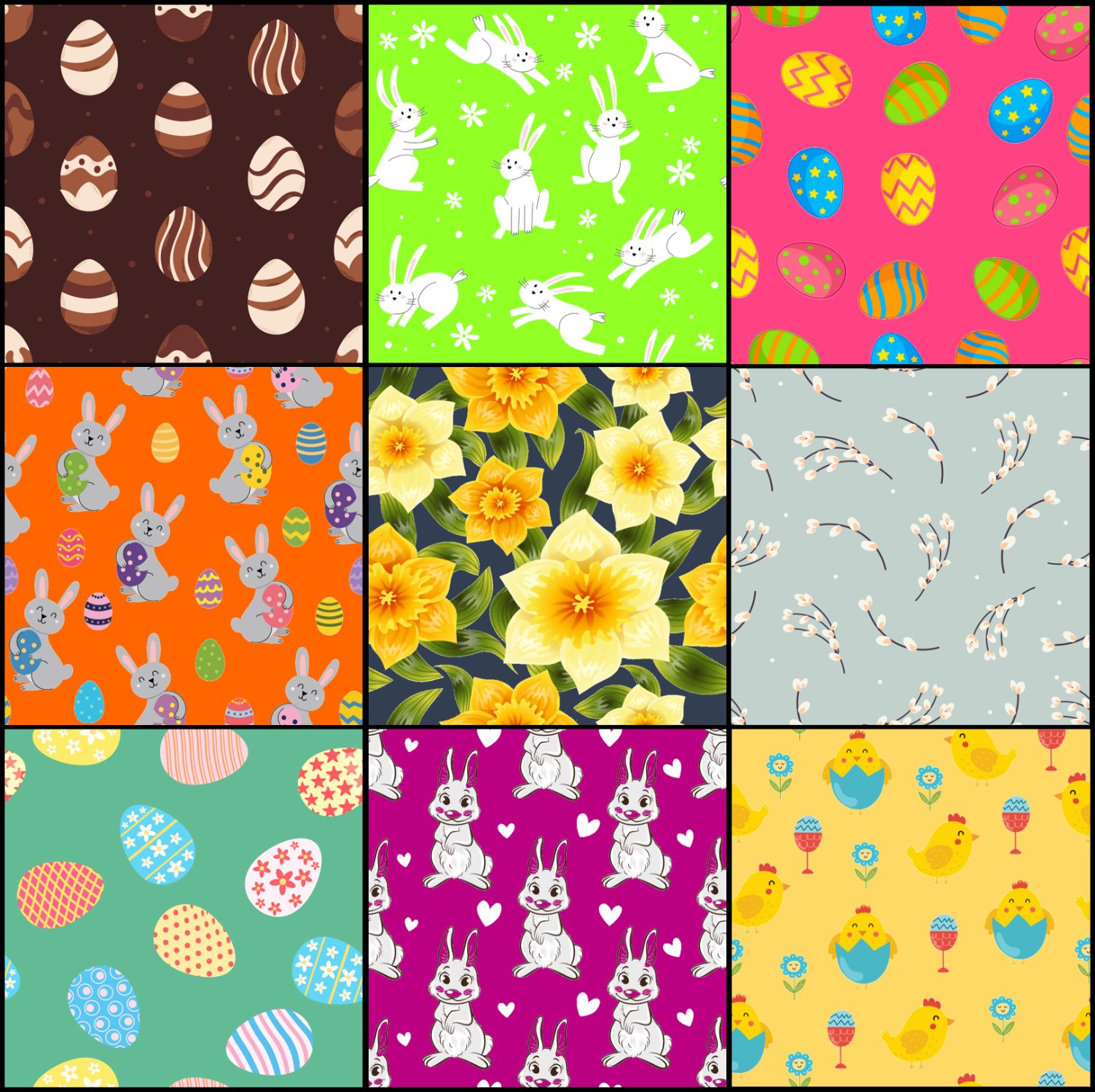 Solve Easter patterns 8 jigsaw puzzle online with 225 pieces