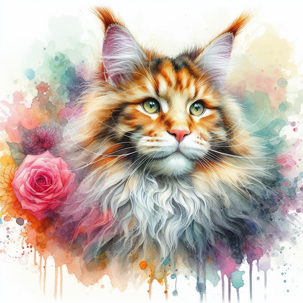 Solve Colorful Maine coon paint jigsaw puzzle online with 306 pieces