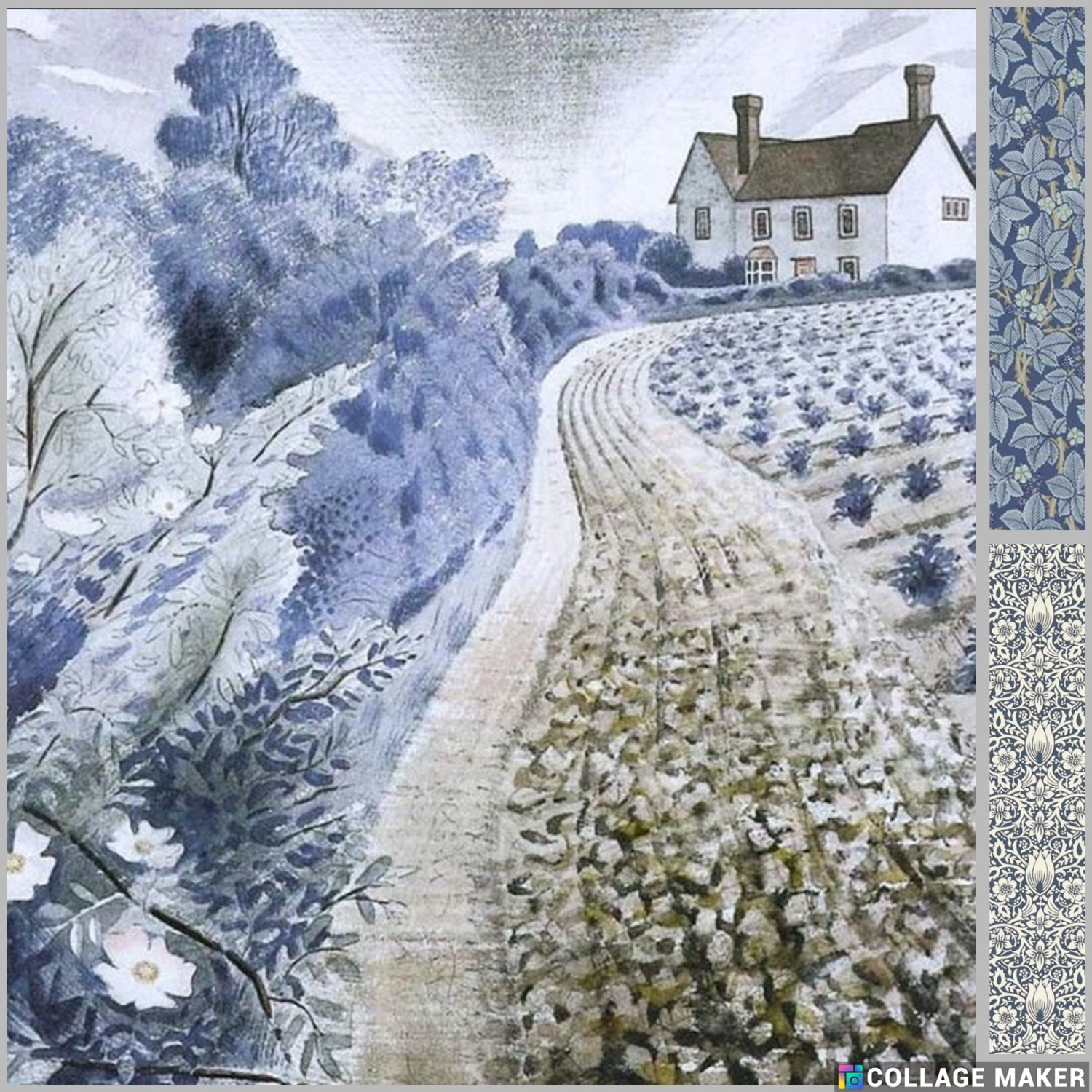 Solve Farm House Field by Eric Ravilious with Wm Morris prints jigsaw ...
