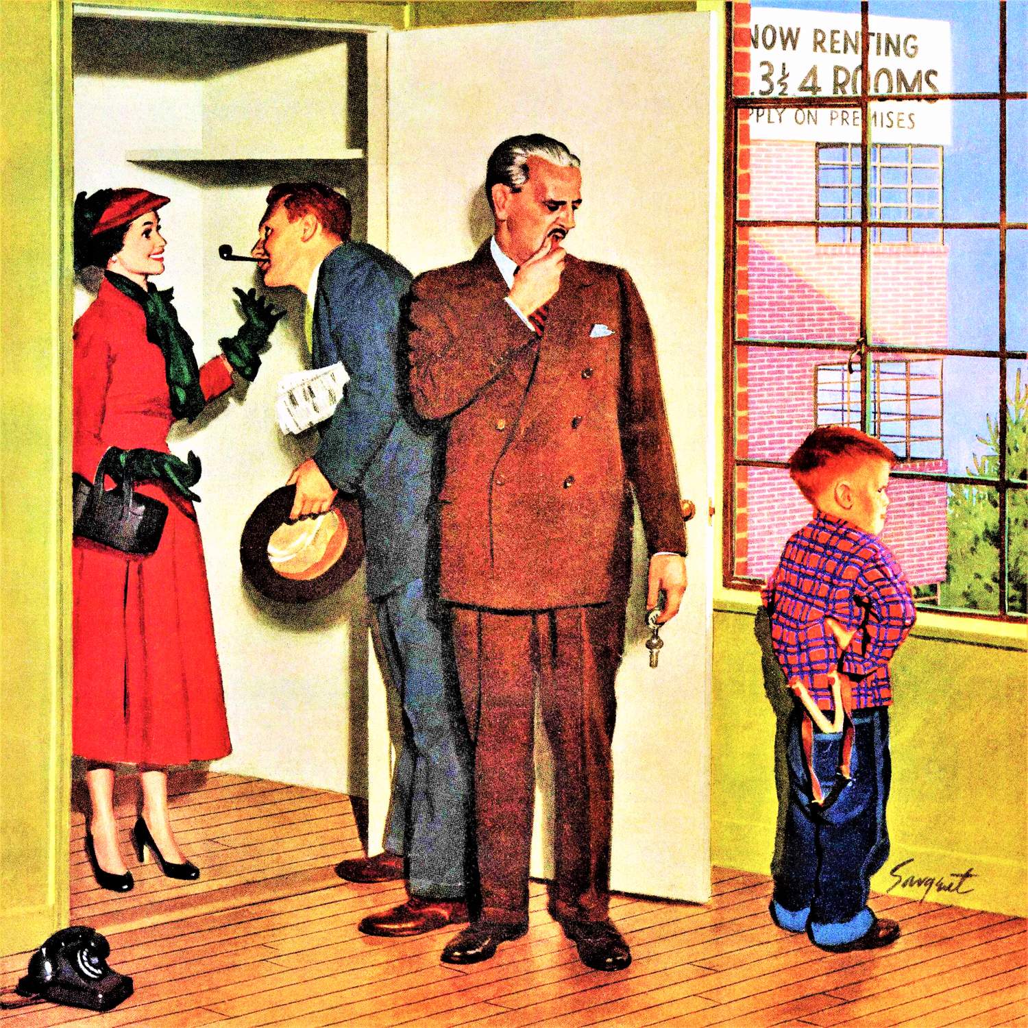 Solve The Worried Rental Agent jigsaw puzzle online with 144 pieces