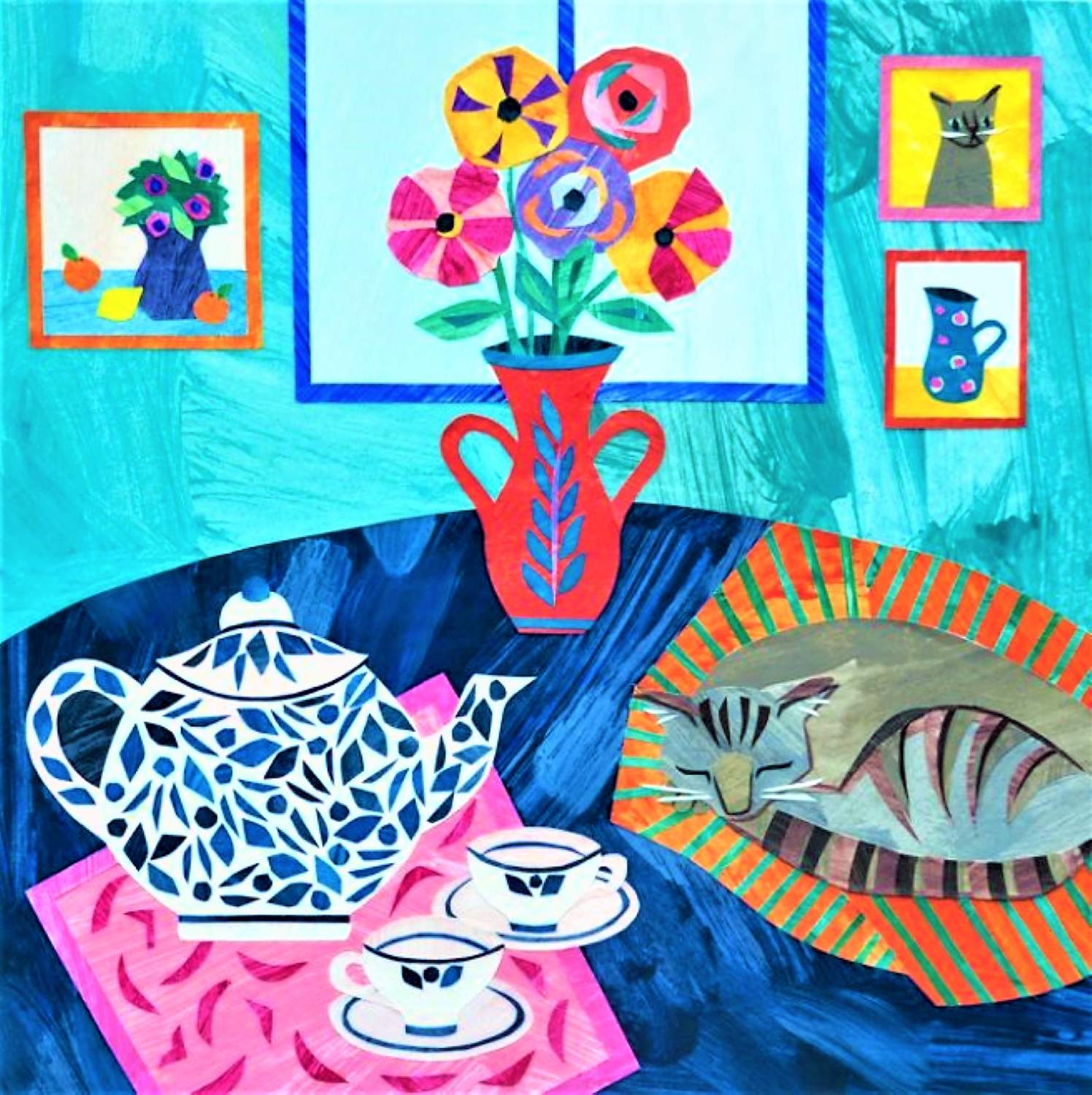Solve Still Life Paper Collage jigsaw puzzle online with 144 pieces