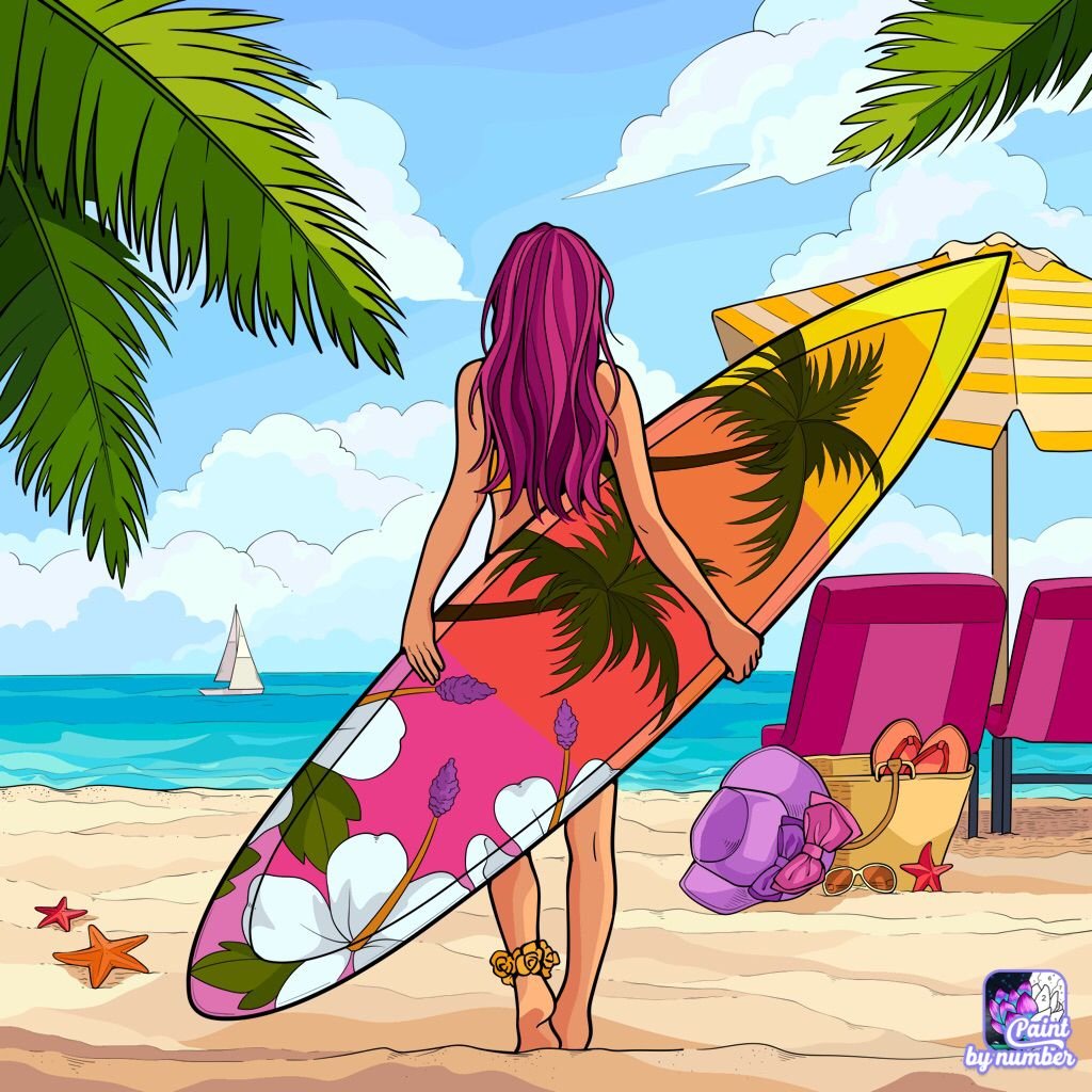 Solve PUZZLE Going Surfing jigsaw puzzle online with 196 pieces