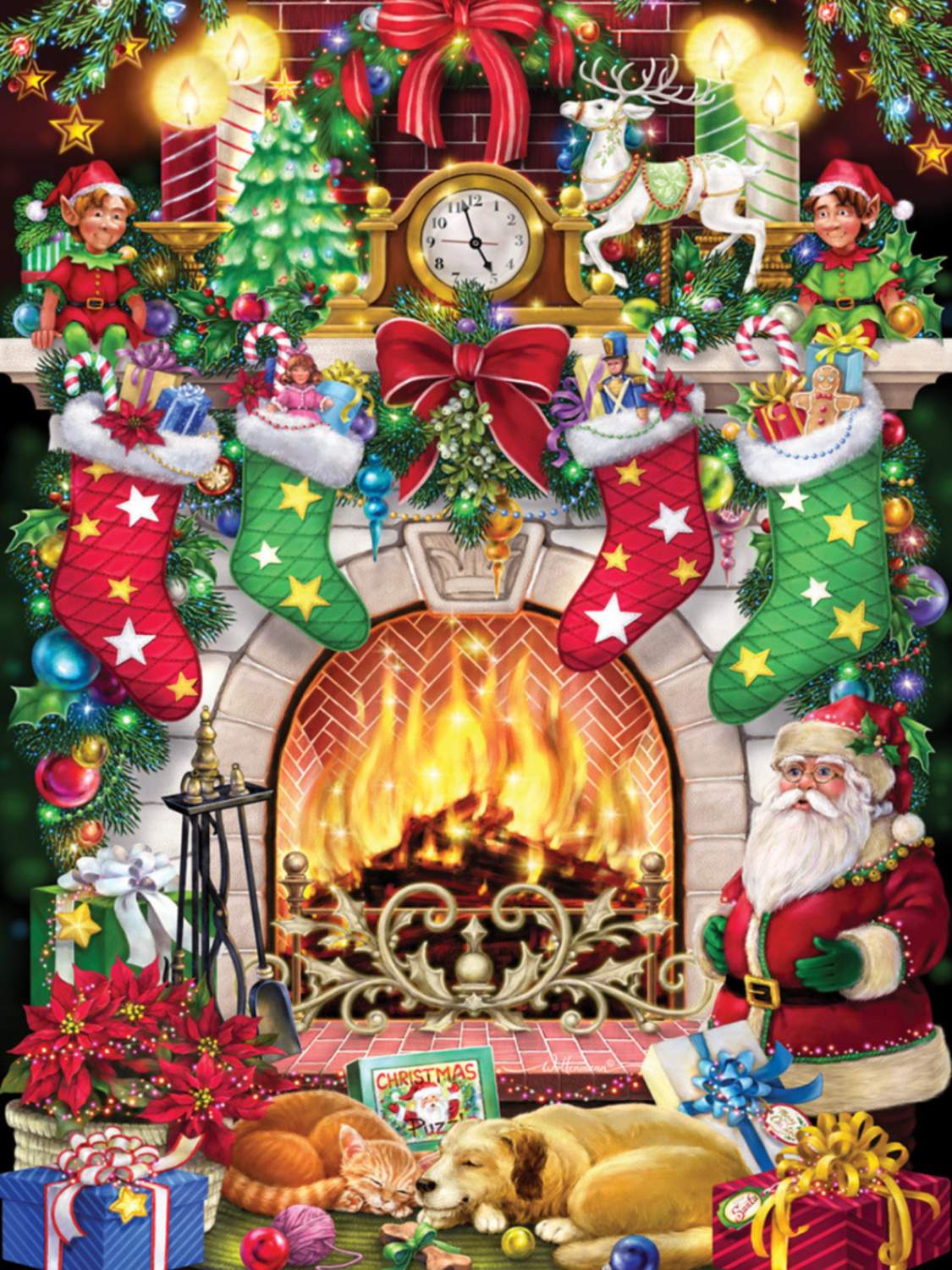 Eurographics Christmas By The Fireplace 500-Piece Puzzle main image 1