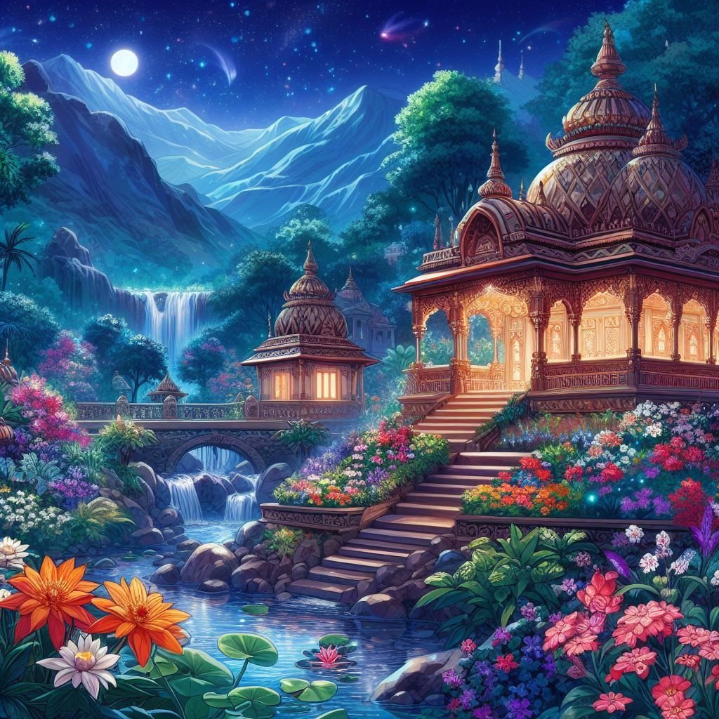 Solve Piękna Bhartiya Haveli w dolinie kwiatów jigsaw puzzle online