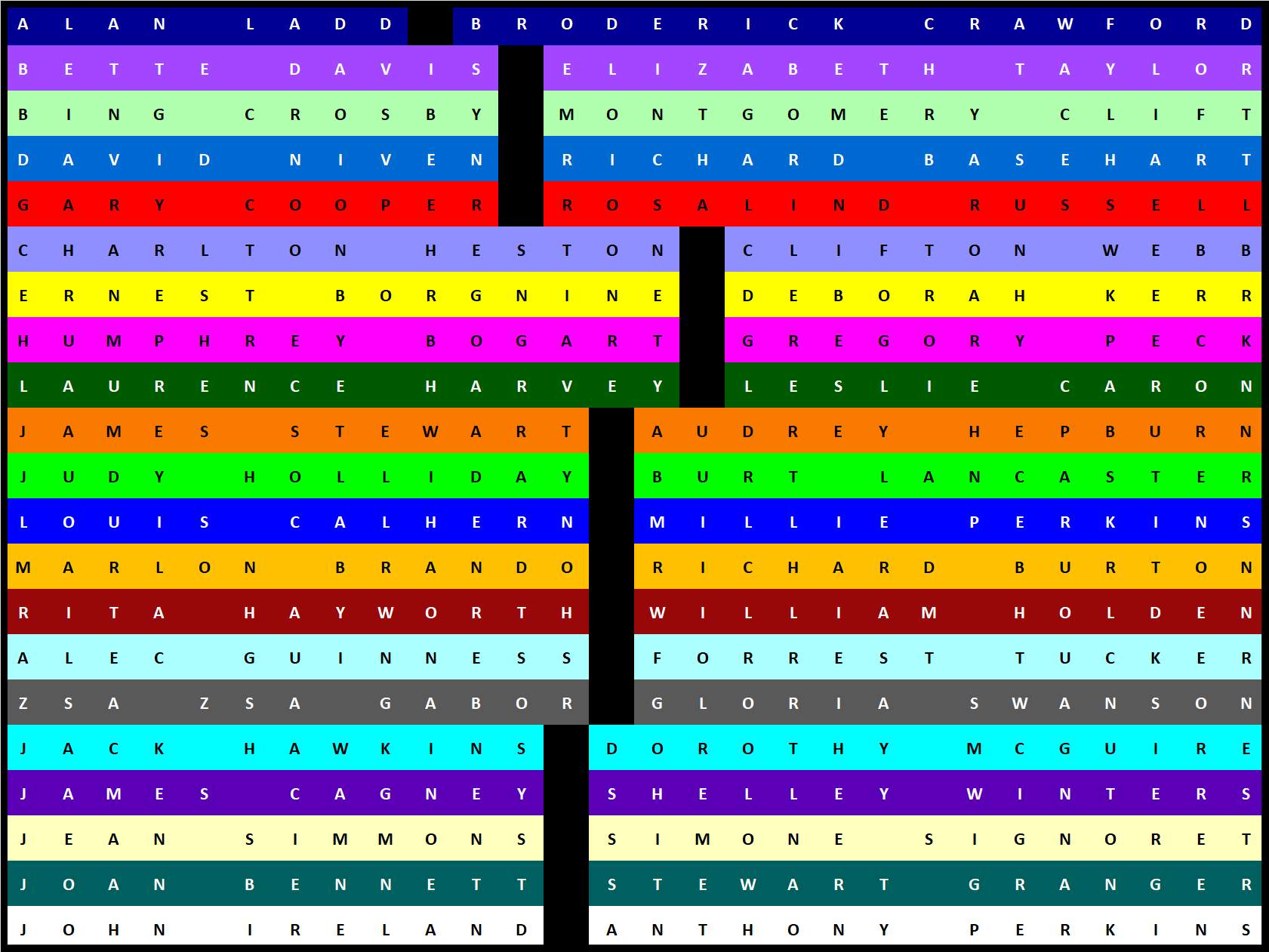 Solve Word 47.1 Fifties Academy Nominees: Actors 588 jigsaw puzzle ...