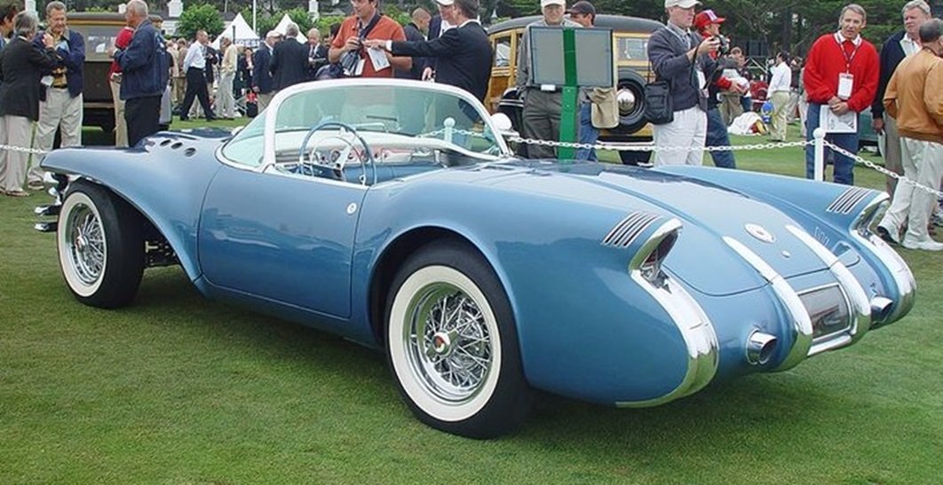 Jigsaw Puzzle 91 pieces 1954 Buick Wildcat II Concept car blue rear