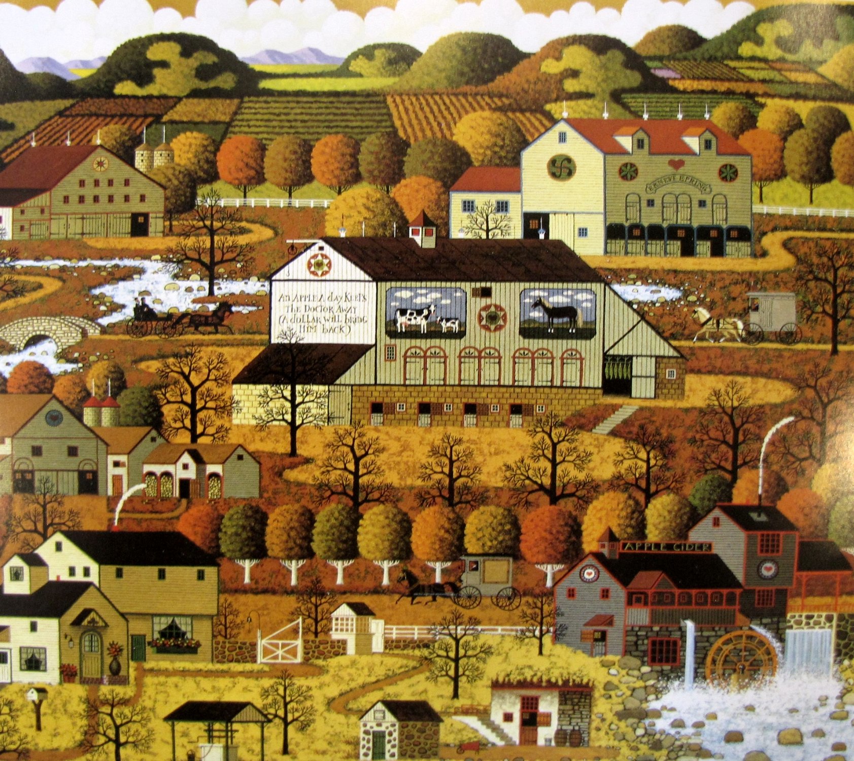 Solve Amish Autumn {Charles Wysocki} jigsaw puzzle online with 195 pieces