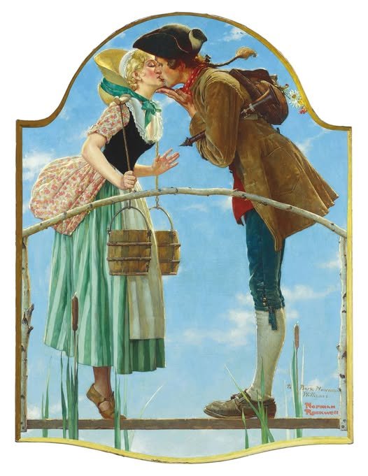 Solve Milkmaid – Norman Rockwell jigsaw puzzle online with 99 pieces