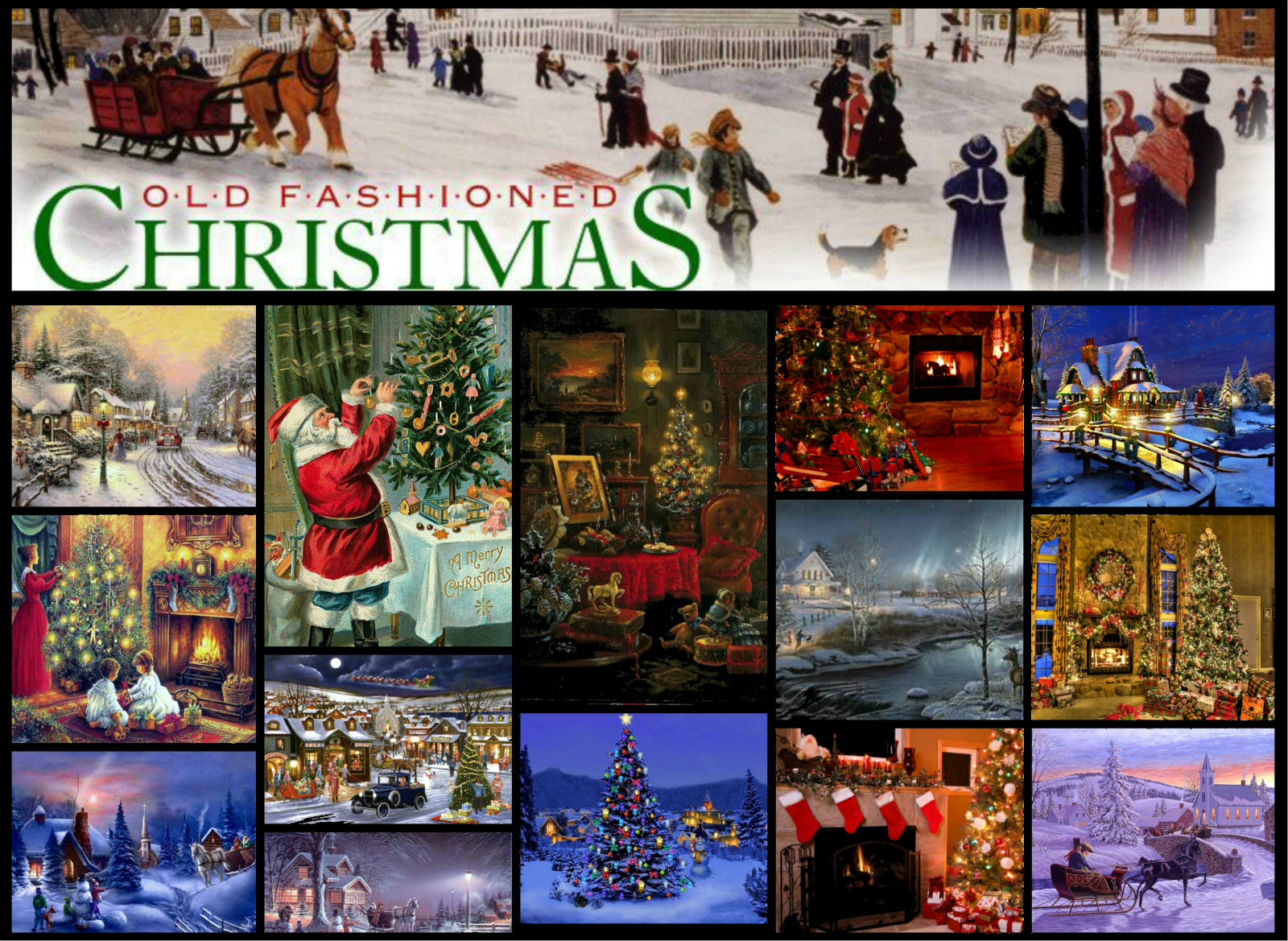 Solve Old Fashioned Christmas Large jigsaw puzzle online with 300 pieces