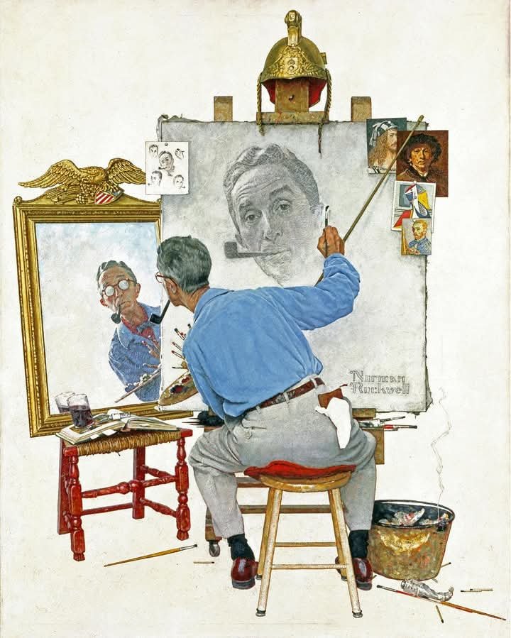 Solve Norman Rockwell jigsaw puzzle online with 63 pieces