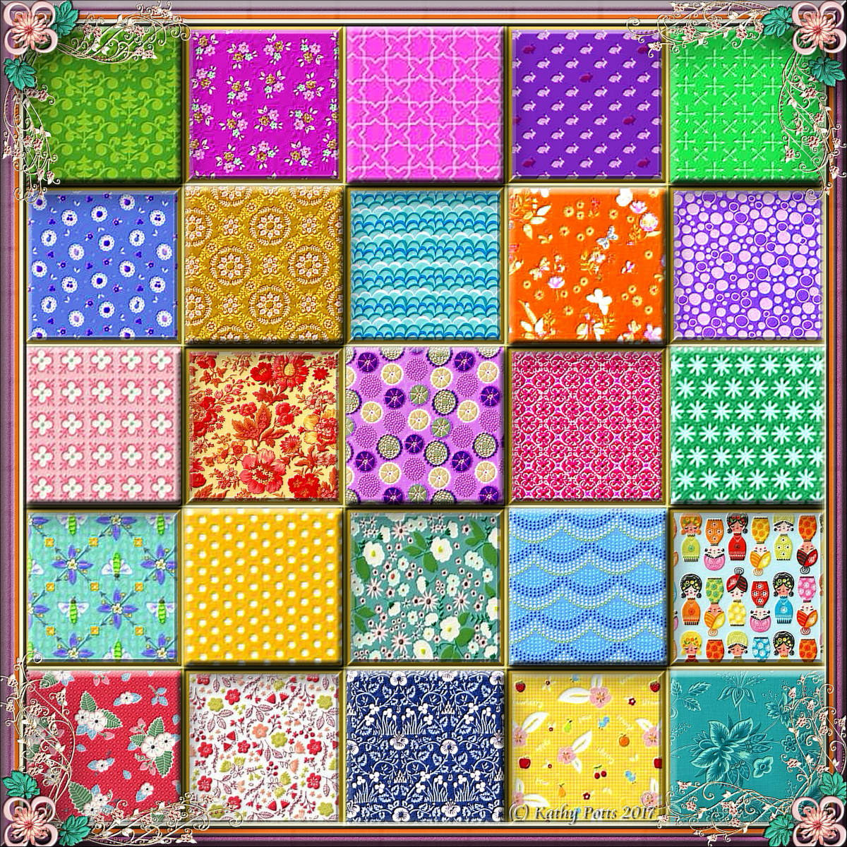 Solve 5 x 5 Square Mosaic jigsaw puzzle online with 225 pieces