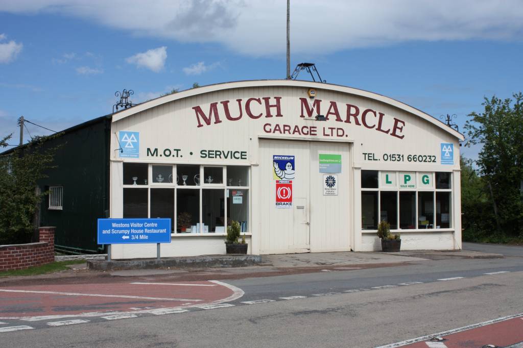 Solve Much Marcle Garage Hereford UK jigsaw puzzle online with 150 pieces