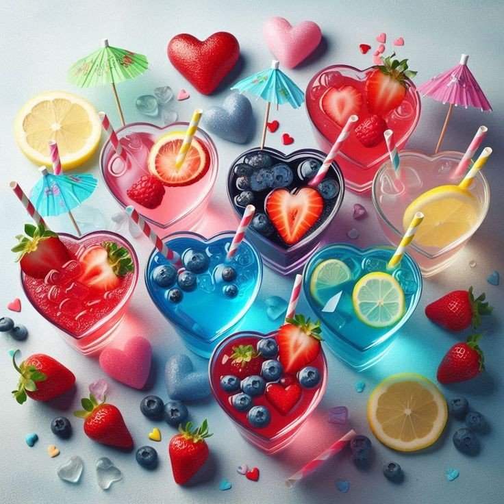 Solve Cocktail Hearts jigsaw puzzle online with 64 pieces