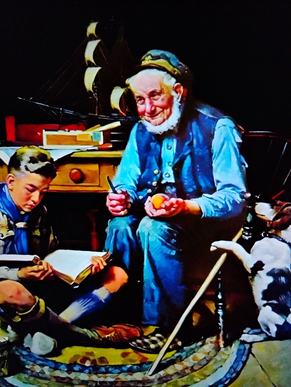 Solve Norman Rockwell jigsaw puzzle online with 63 pieces