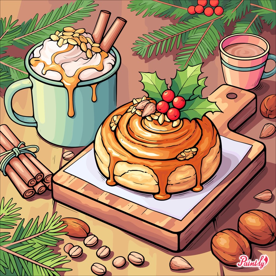 Solve Sticky Bun and Cocoa! jigsaw puzzle online with 64 pieces