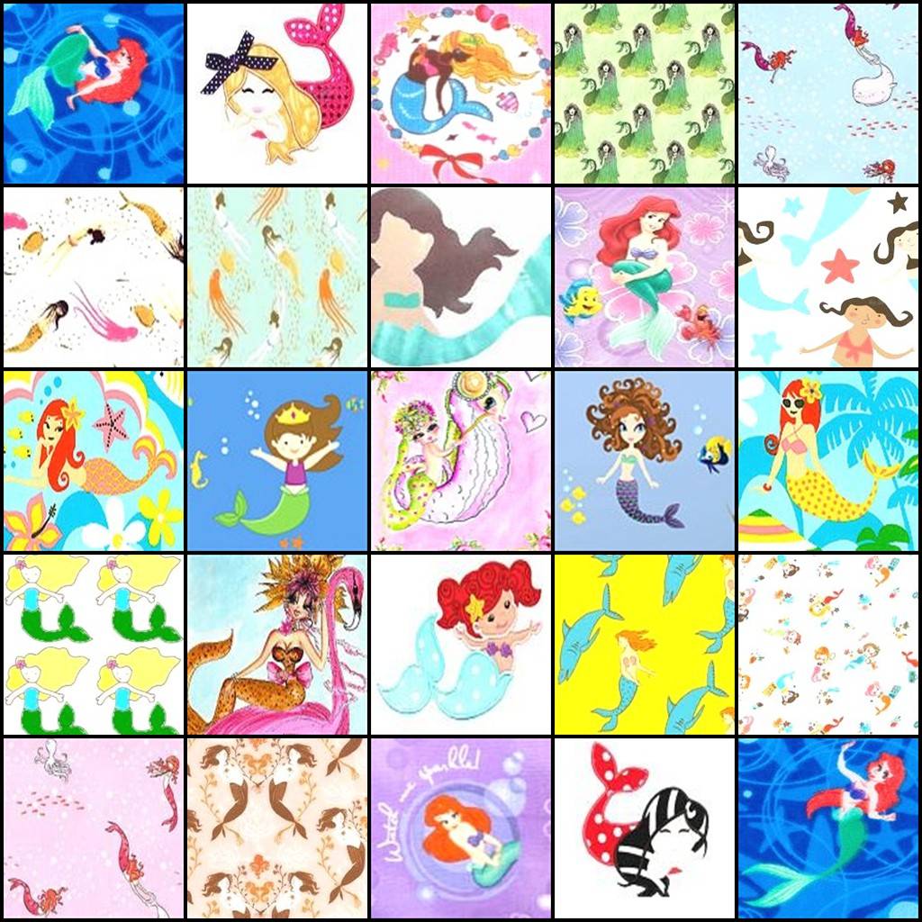Solve Mermaids on fabric jigsaw puzzle online with 196 pieces