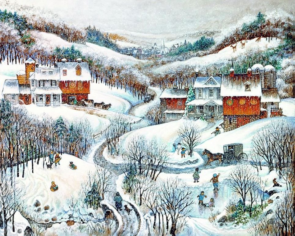 Solve A Winter Scene jigsaw puzzle online with 154 pieces