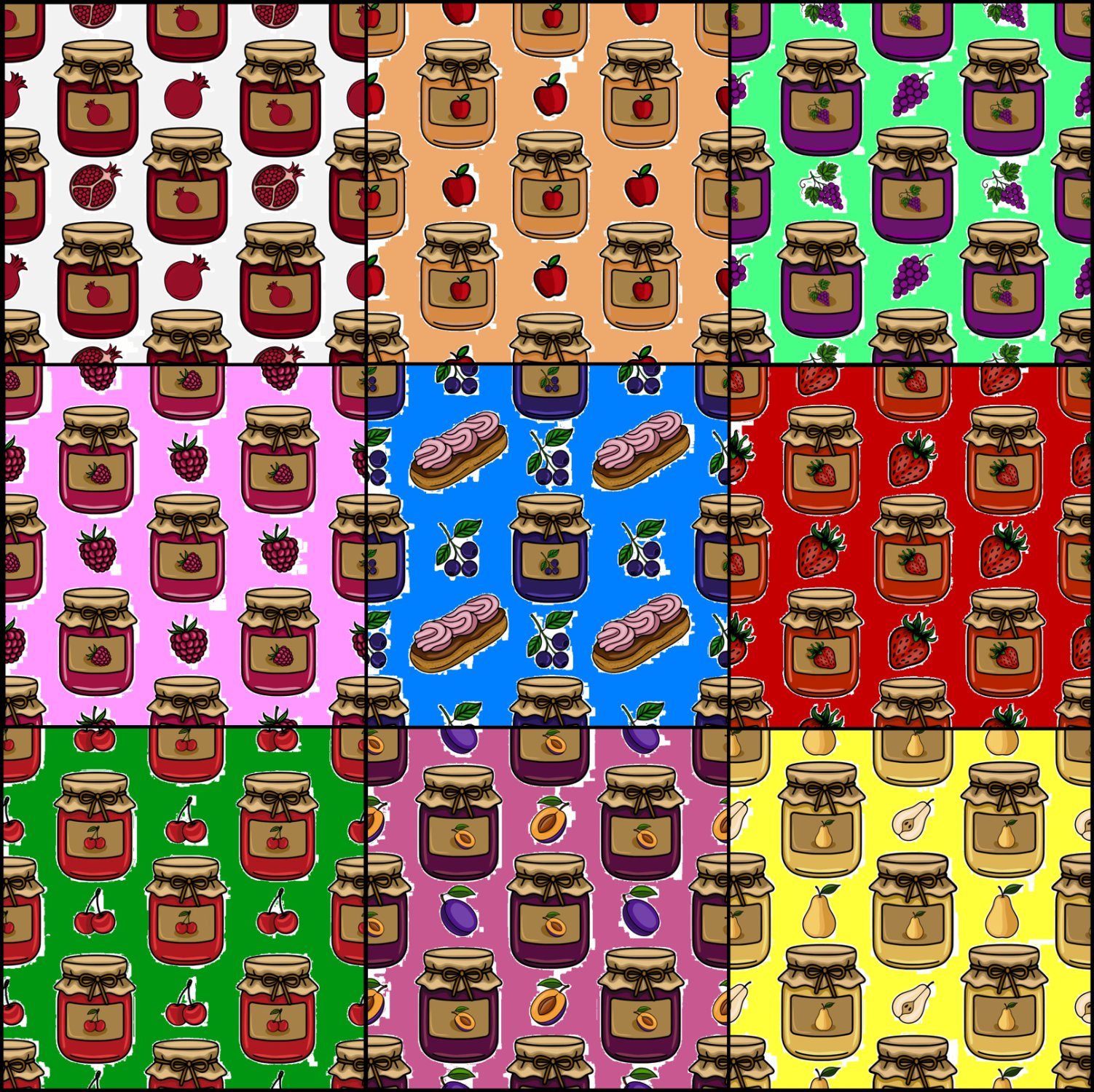 Solve Jam patterns jigsaw puzzle online with 81 pieces