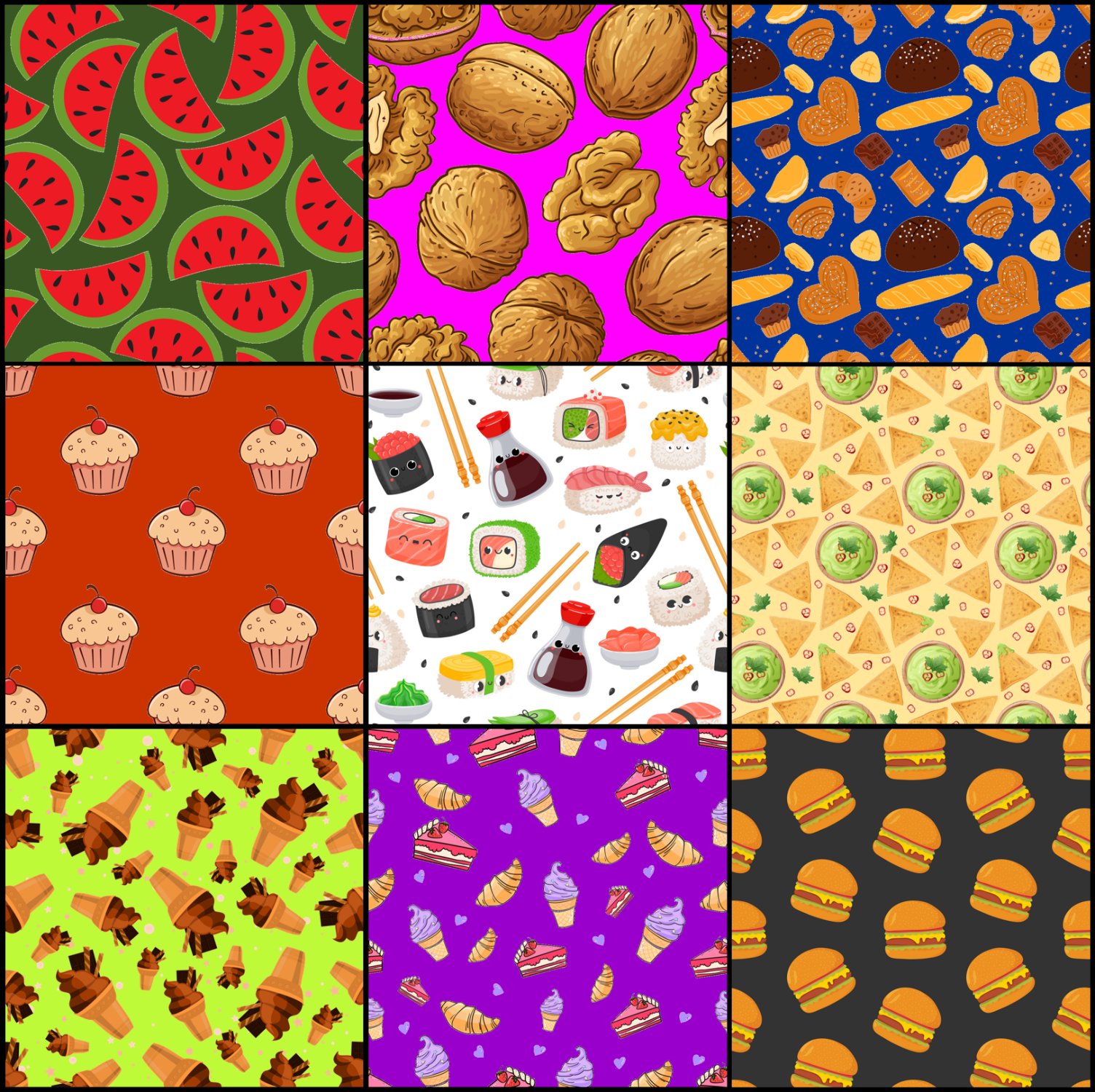 Solve Food patterns 56 jigsaw puzzle online with 324 pieces