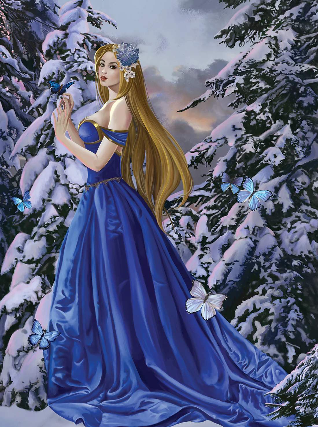 Solve Blue Dress (XLarge) jigsaw puzzle online with 300 pieces