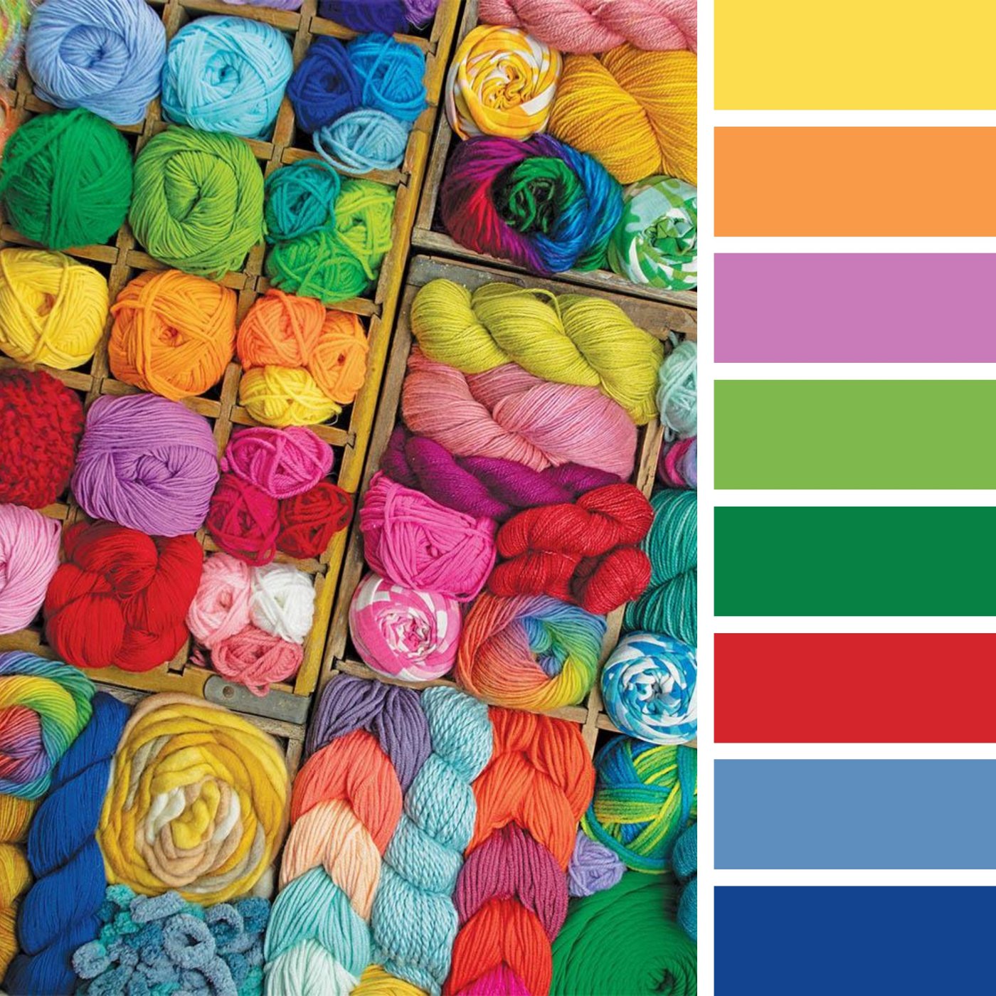 Solve Yarn of Many Colors (Small) jigsaw puzzle online with 49 pieces