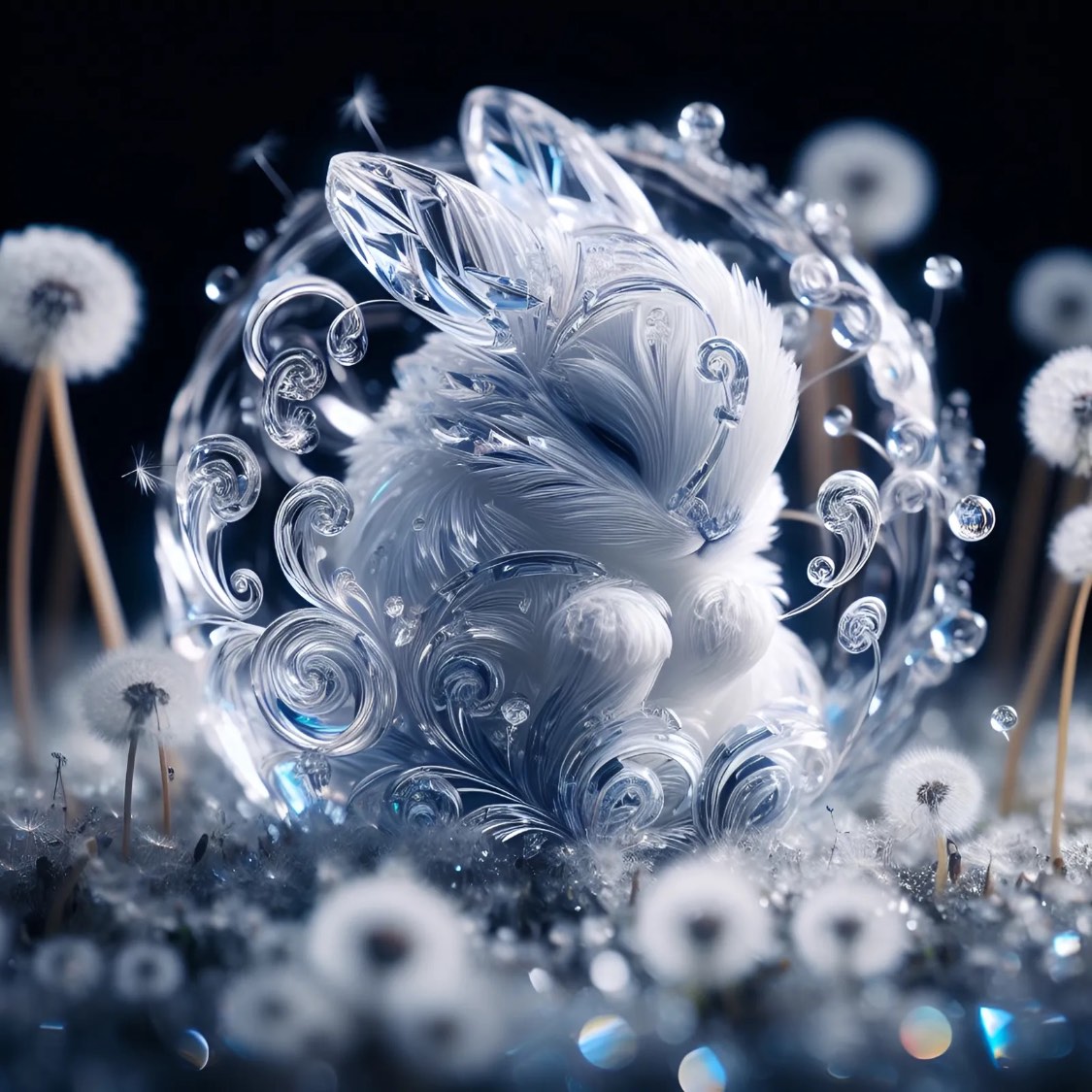 Crystal Rabbit Profile Solve A Crystal Bunny jigsaw puzzle online with 9 pieces
