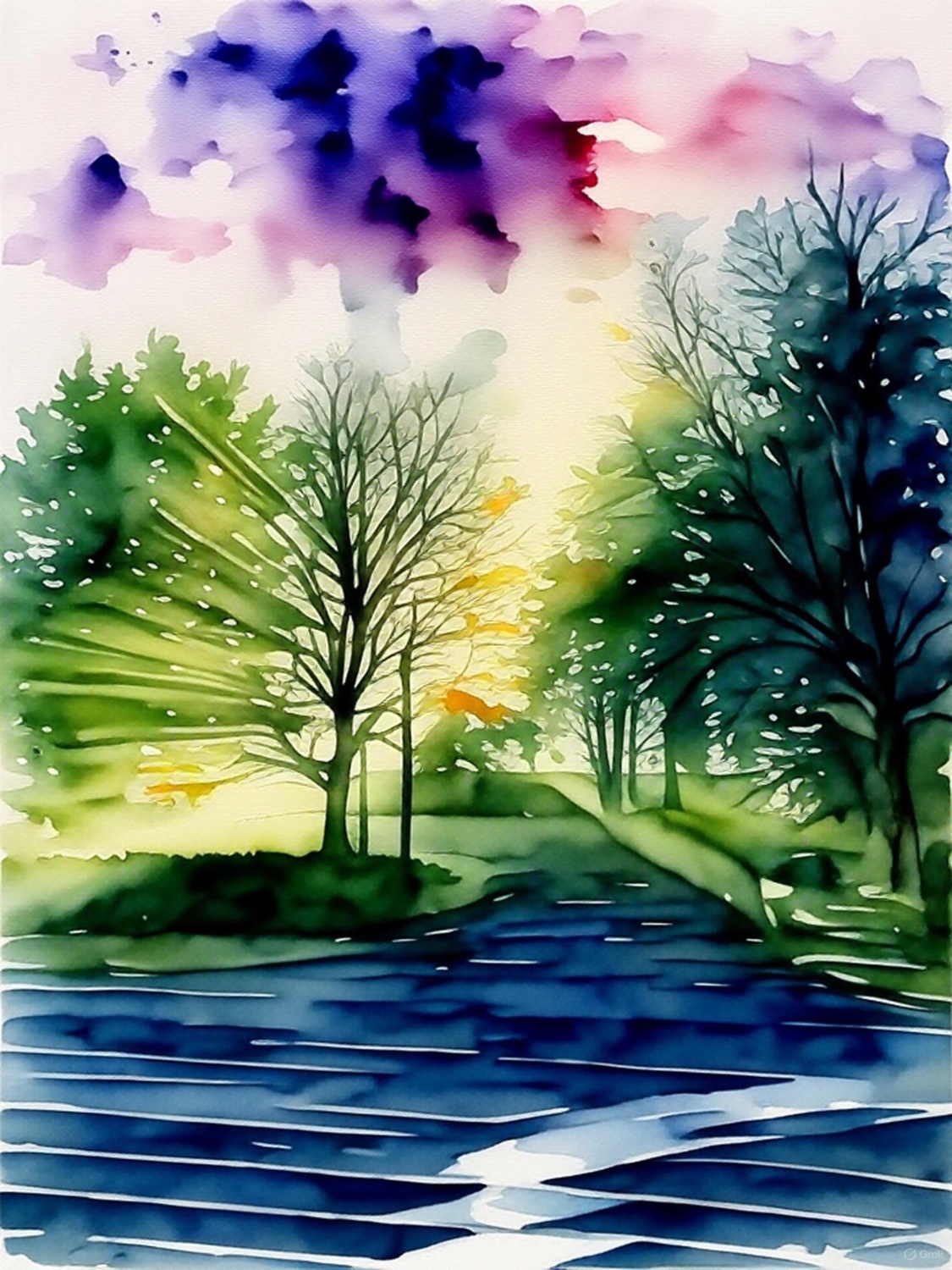Jigsaw Puzzle 108 pieces Watercolour evening Jigidi Jigsaw Puzzle 108 pieces Watercolour evening Jigidi