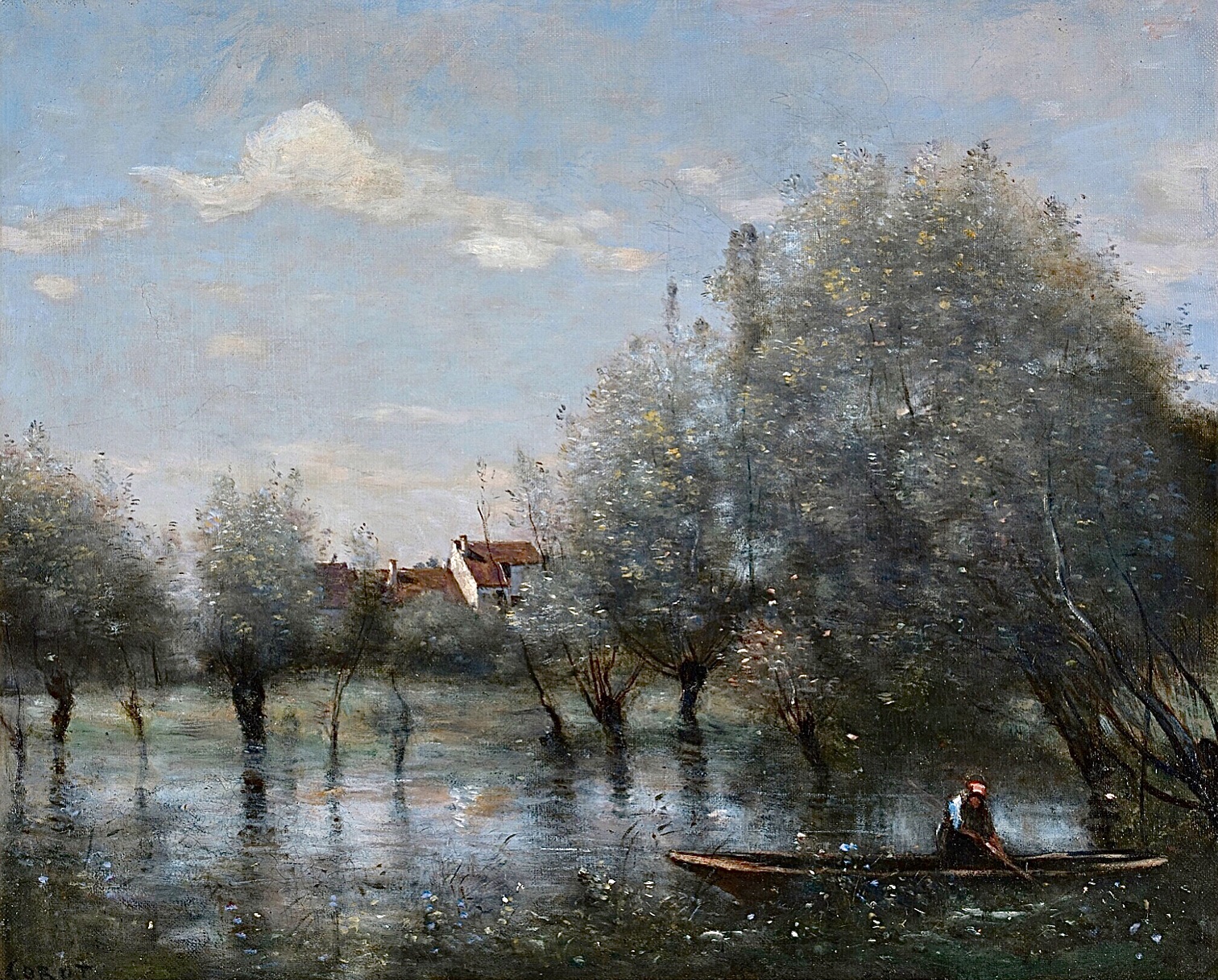 Solve Inondation dans une saulie, 1865, JeanBaptisteCamille Corot