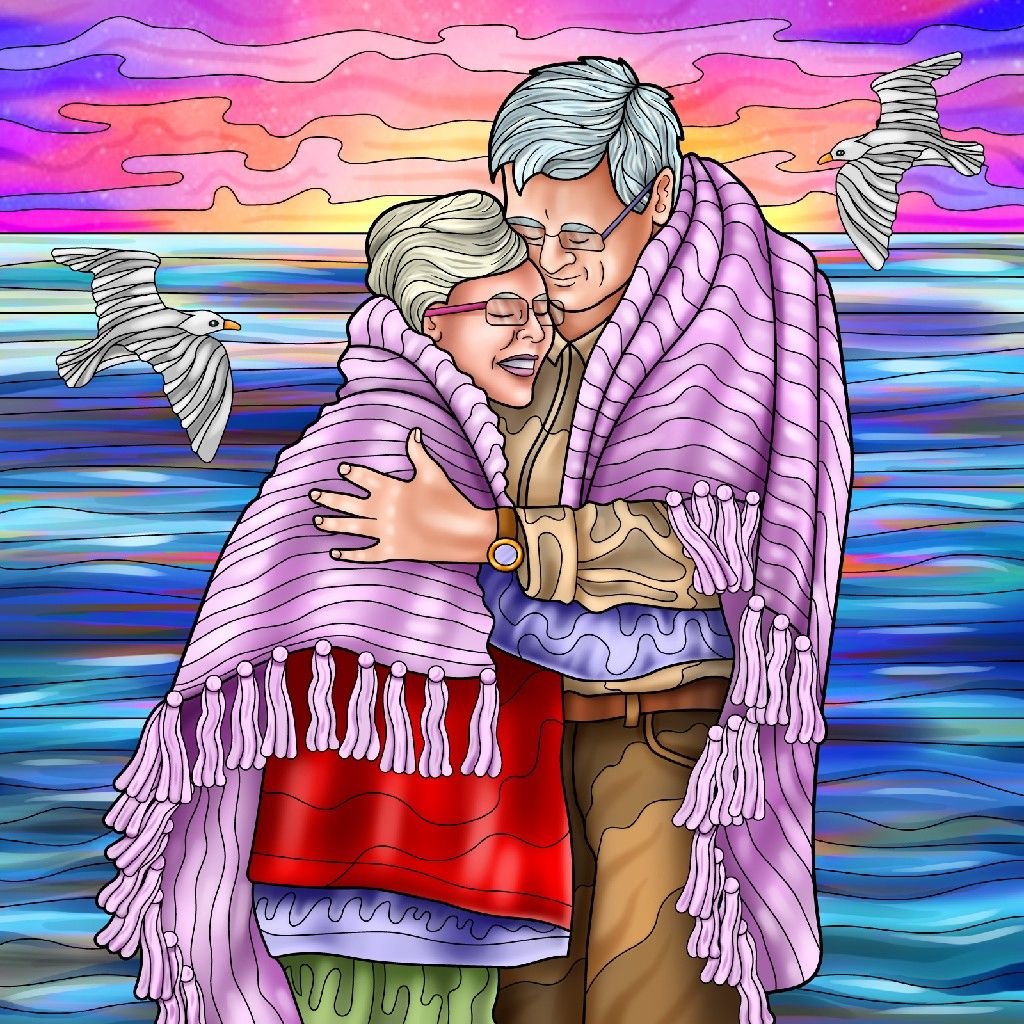 solve-puzzle-old-couple-hugging-jigsaw-puzzle-online-with-81-pieces
