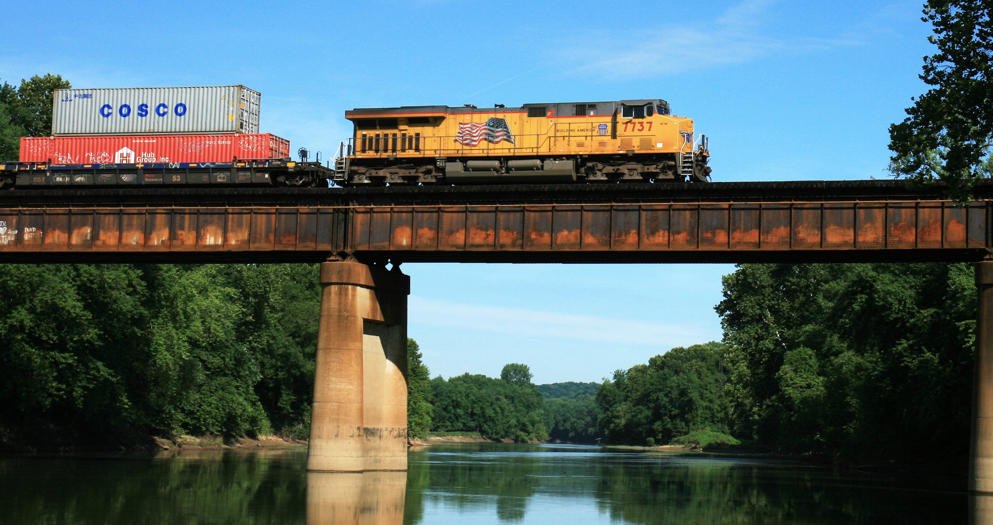 Solve Union Pacific 7737 Crossing the Meramec River St Paul Missouri