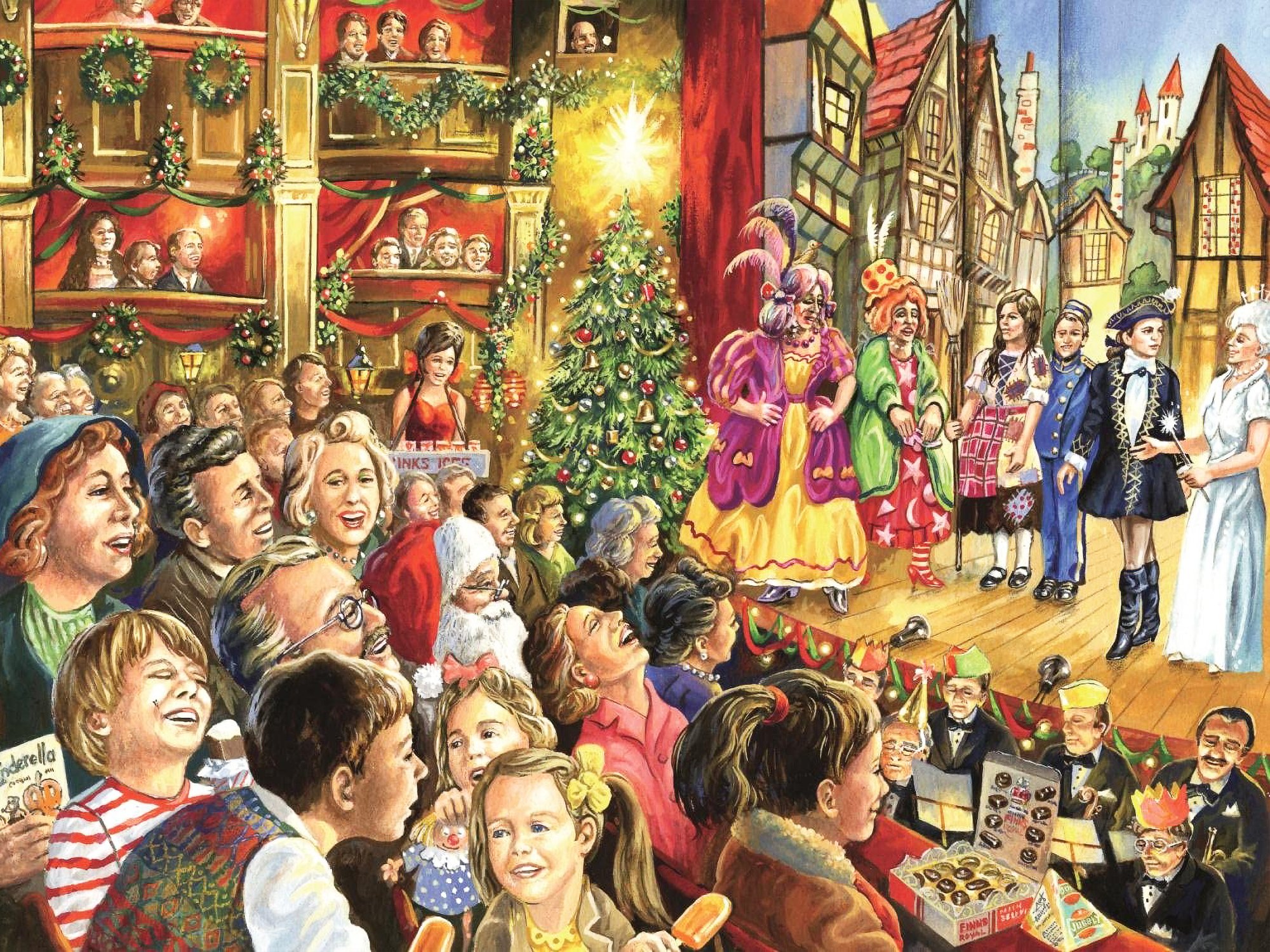 Jumbo Games Falcon De Luxe Puzzle 1000 Pezzi – 'Christmas Pantomime' – Illustrazione Di Jim Mitchell, 68x49 Cm