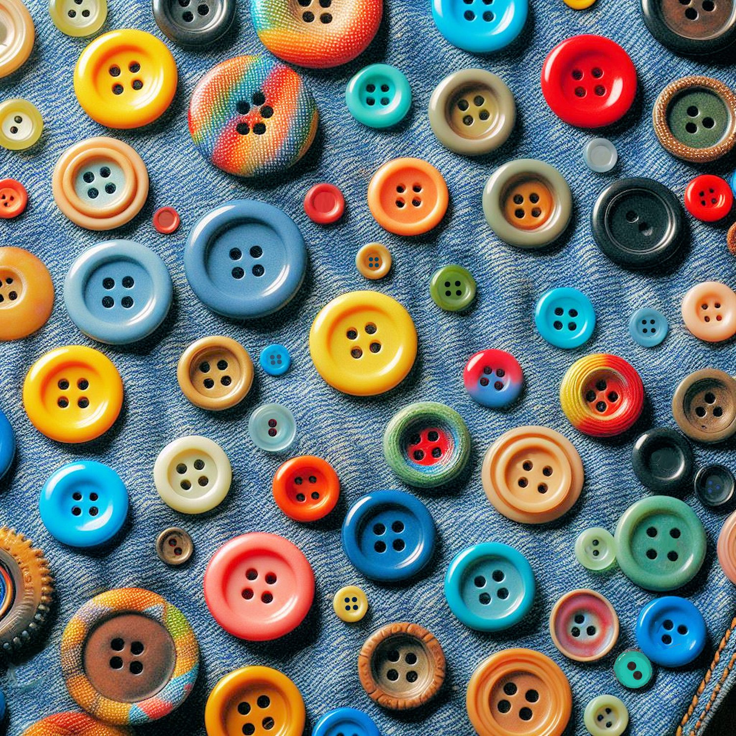 Jigsaw Puzzle | 100 pieces | BUTTONS ON DENIM | Jigidi