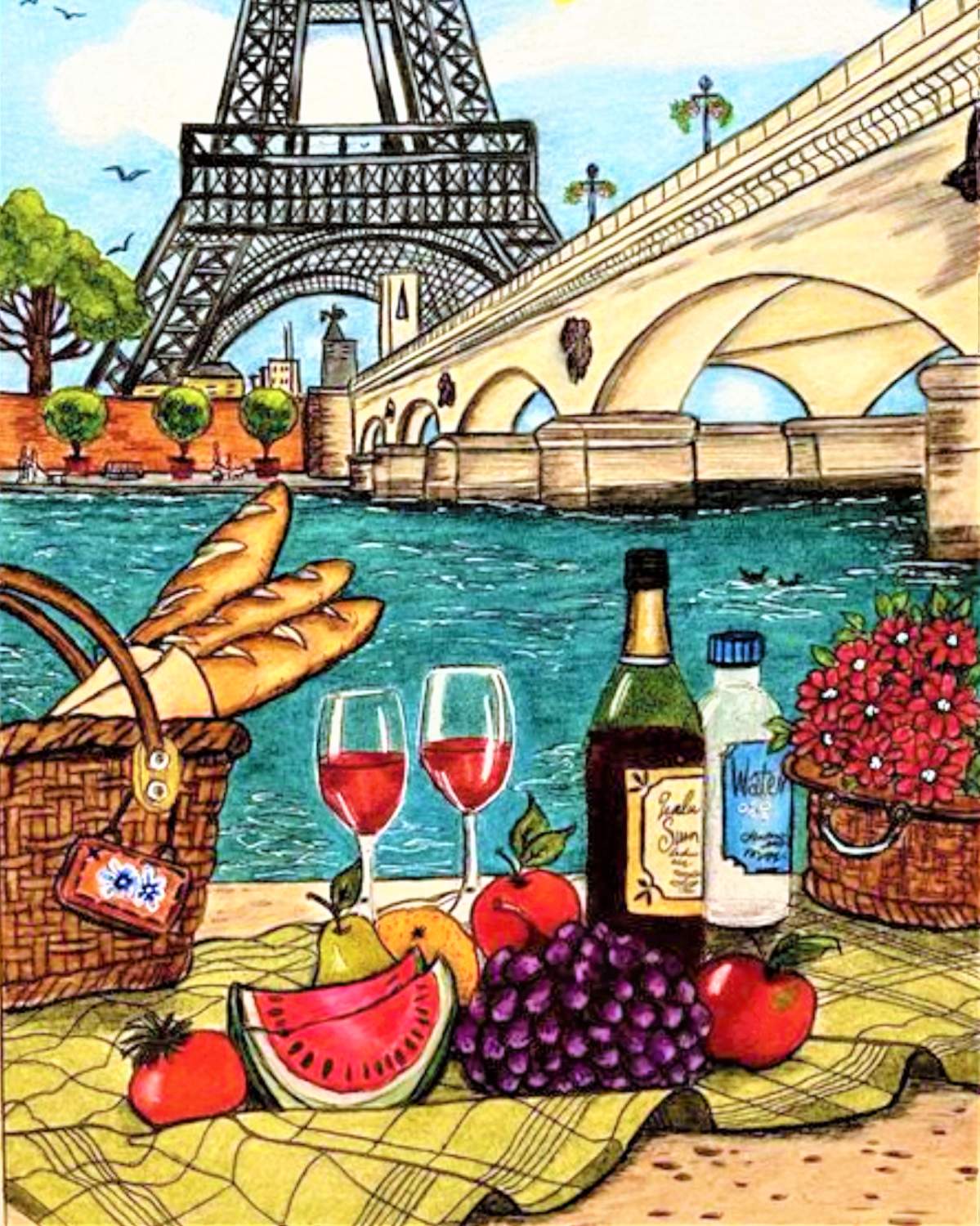 Solve French Picnic Along the Seine jigsaw puzzle online with 130 pieces