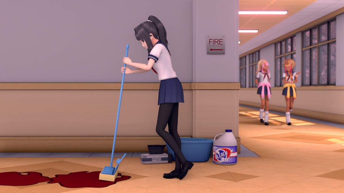 Solve Yandere Simulator YanChan Cleaning Blood jigsaw puzzle online