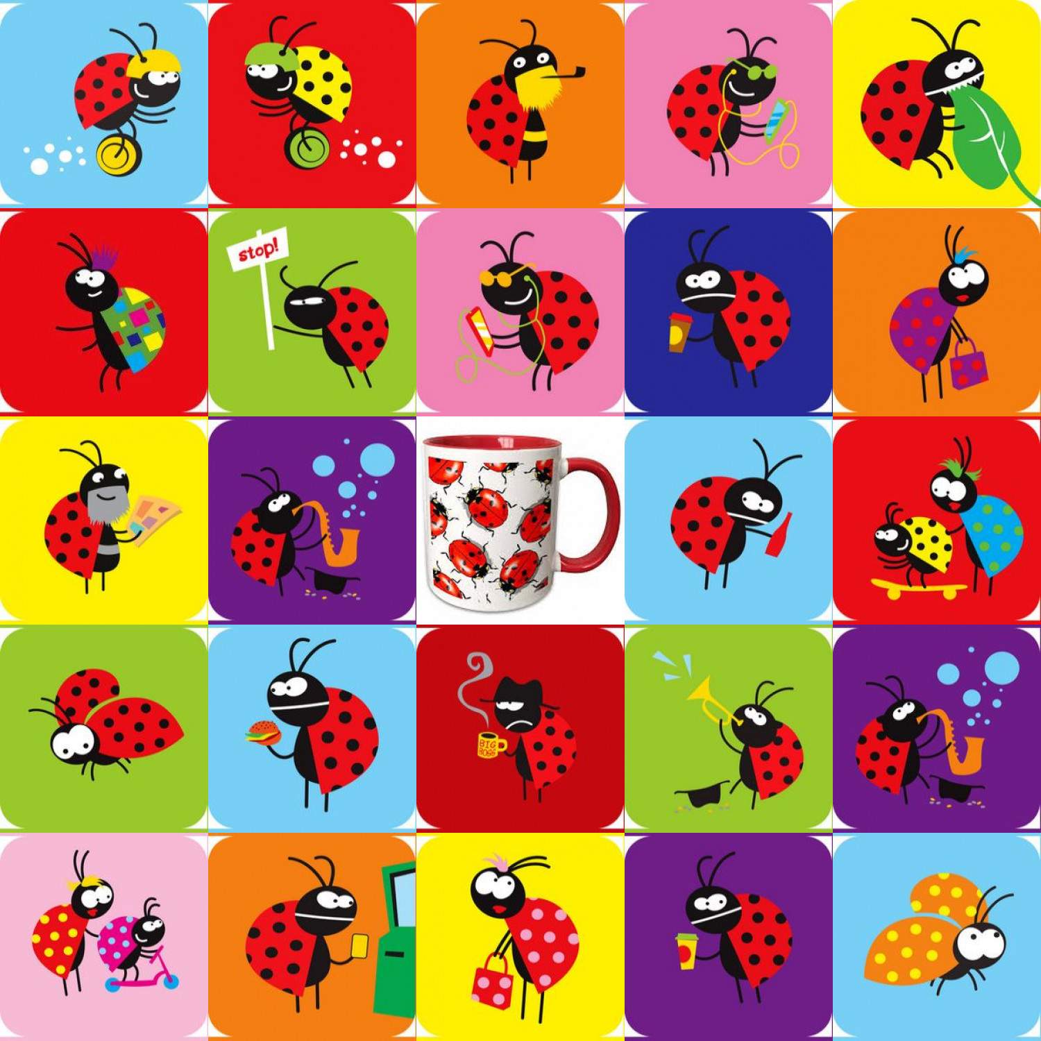 Solve Whimsical Ladybugs 962 jigsaw puzzle online with 529 pieces