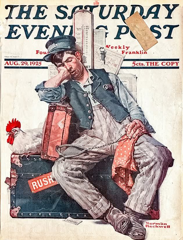Solve Norman Rockwell jigsaw puzzle online with 63 pieces