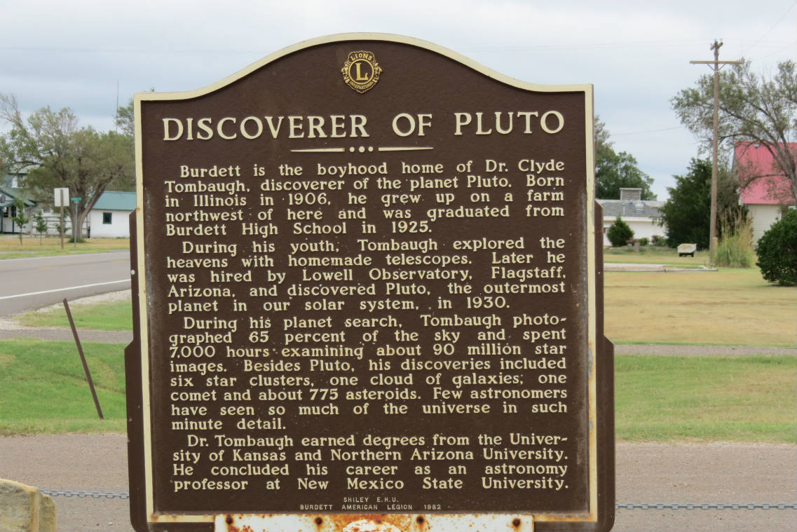 Solve Burdett, KansasBoyhood Home Of Dr. Clyde Tombaugh, Discoverer