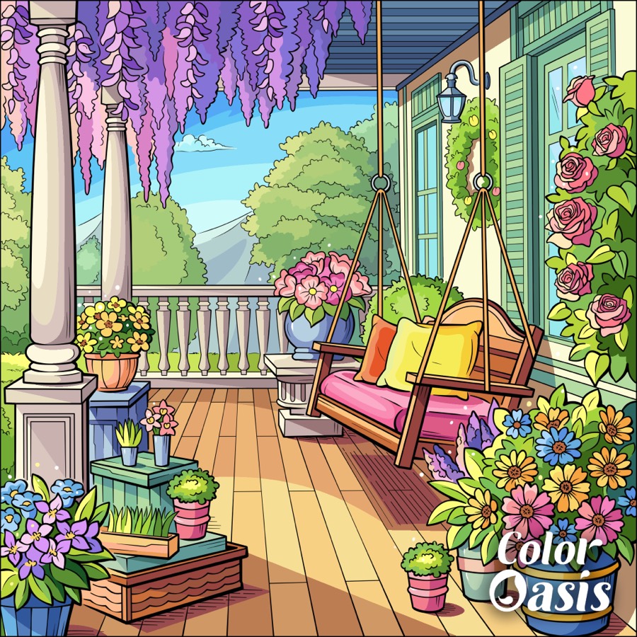 Solve Porch Swing jigsaw puzzle online with 64 pieces