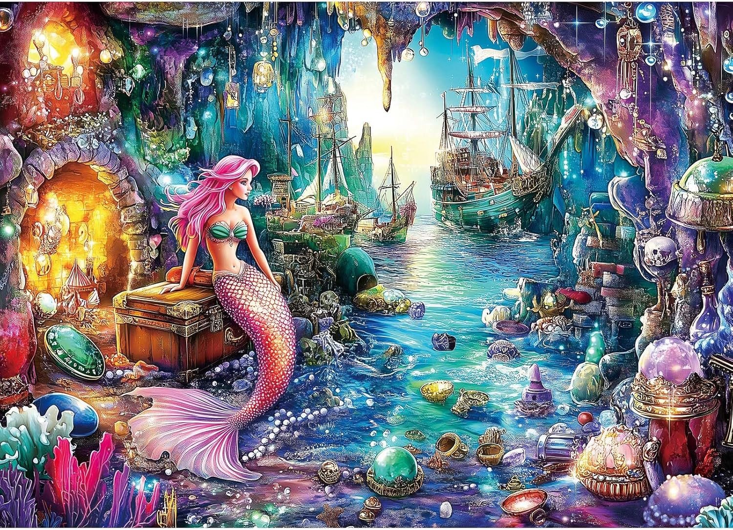 Solve Sea Siren Mermaid jigsaw puzzle online with 252 pieces