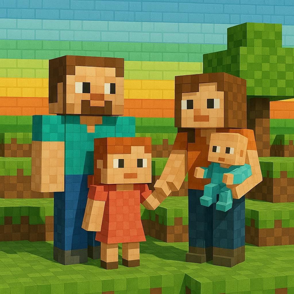 Minecraft Family Project Solve MINECRAFT FAMILY jigsaw puzzle online with 36 pieces
